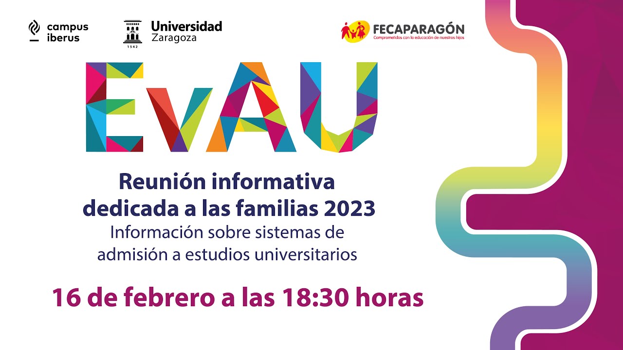 Reunión informativa para familias 'EvAU 2023' (coorganiza FECAPARAGÓN)