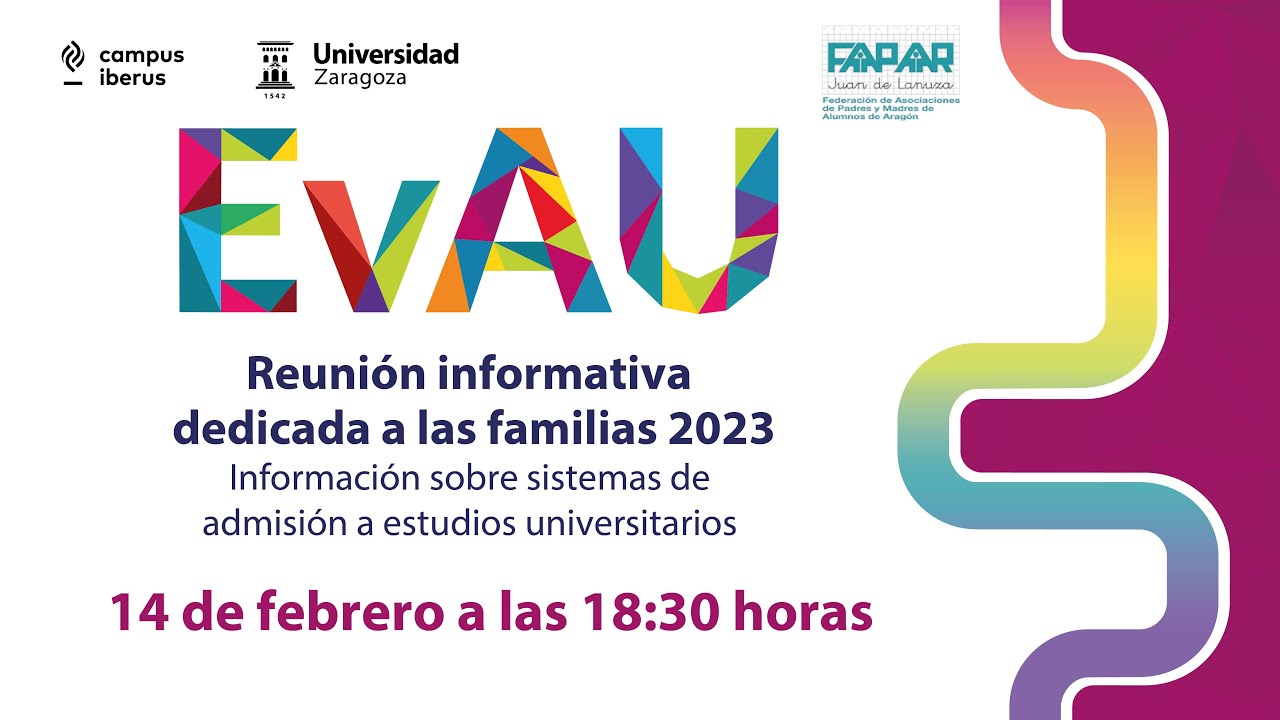 Reunión informativa para familias  'EvAU 2023' (coorganiza FAPAR)