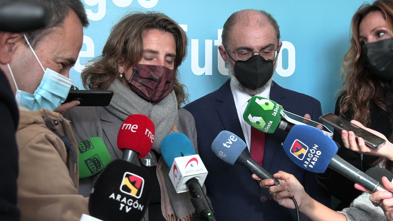 Las ministras de Transición Ecológica y Justicia atienden a medios en el Campus de Teruel