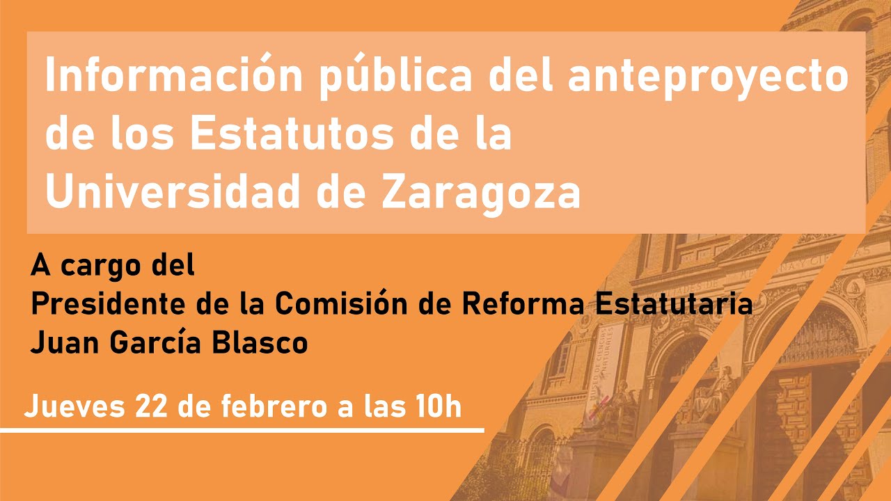 Información pública del anteproyecto de los Estatutos de la Universidad de Zaragoza